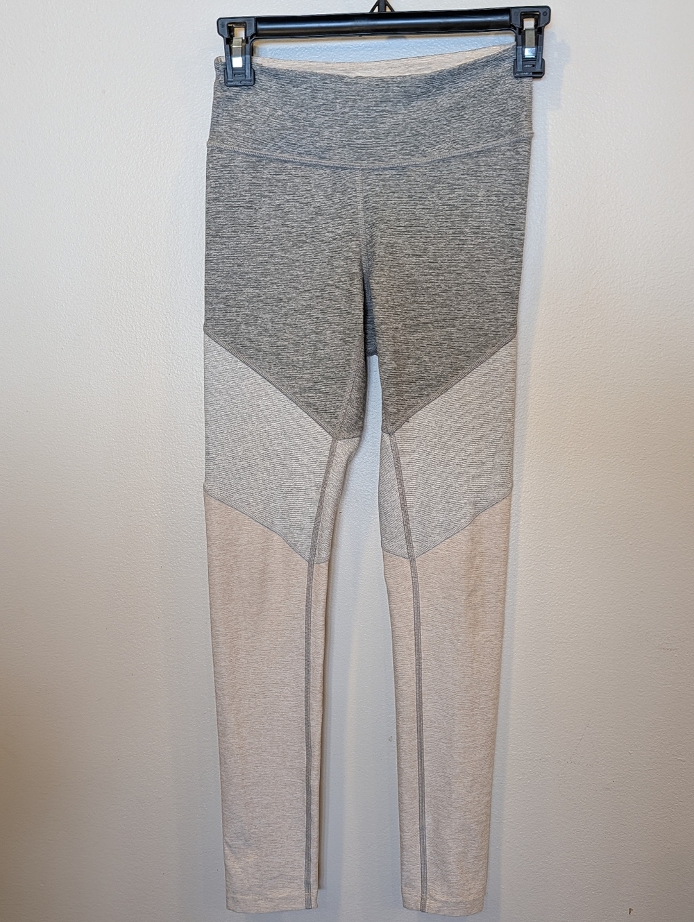 Outdoor Voices Colorblock Leggings - Gray and Light Beige
